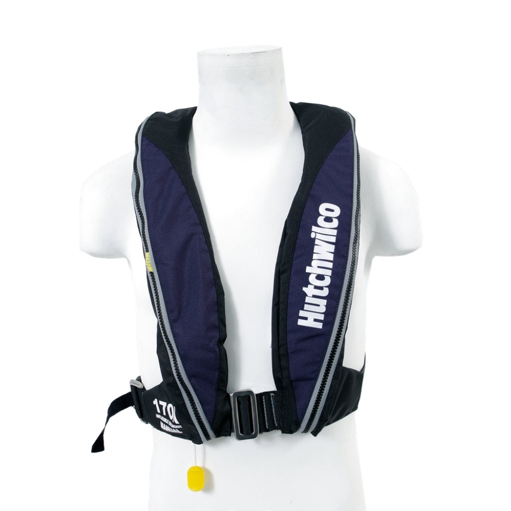 Hutchwilco (FinChaser) Super Comfort 170N Manual Inflatable Jacket S/S Buckle, Zip Closure